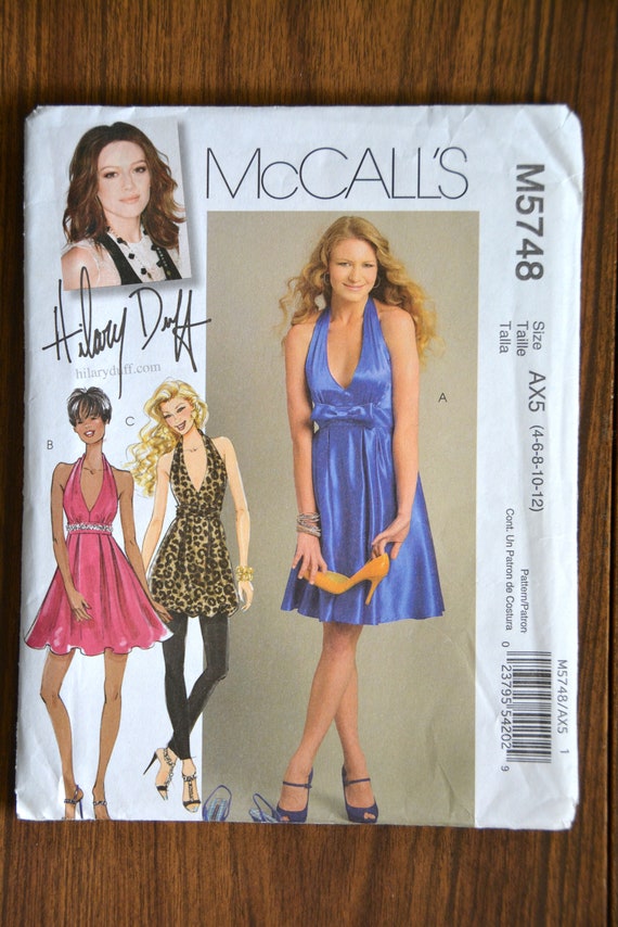 Mccall's Hilary Duff Sewing Pattern M5748 Lined Dresses in Two Lengths Size 4-6-8-10-12-14 - Etsy Mccall's Hilary Duff Sewing Pattern M5748 Lined Dresses in Two Lengths Size 4-6-8-10-12-14 - Etsy
