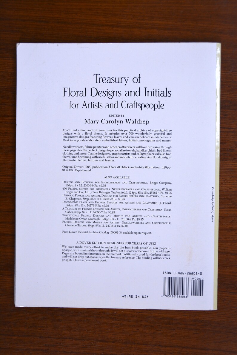Over 700 Designs Edited by Mary Carolyn Waldrep Treasury of Floral Designs and Initials for Artists and Craftspeople