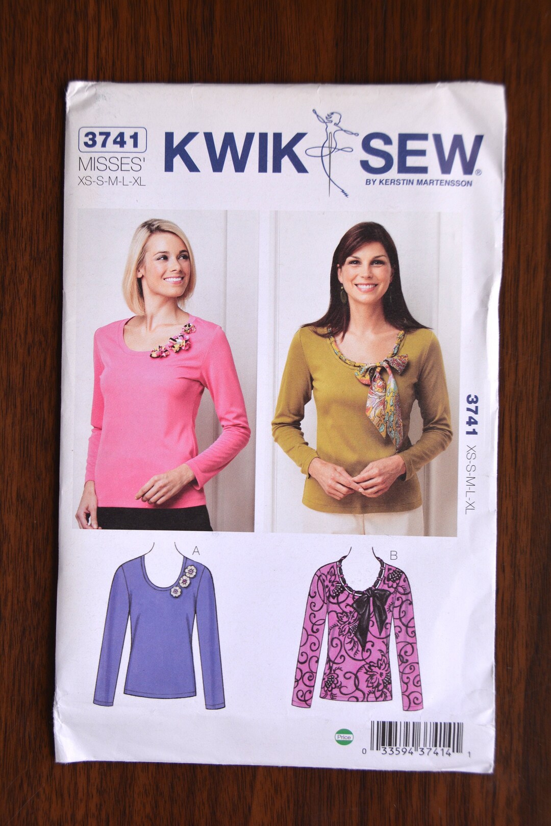 Kwik Sew Sewing Pattern 3741 Tops Size XS-S-M-L-XL - Etsy