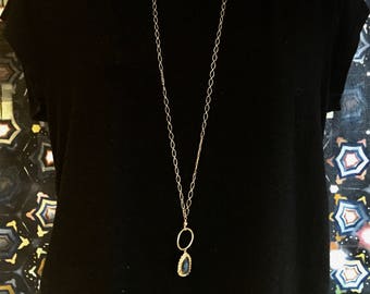 Labradorite and Gold Long Necklace