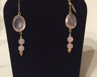 Rose Quartz Danglers