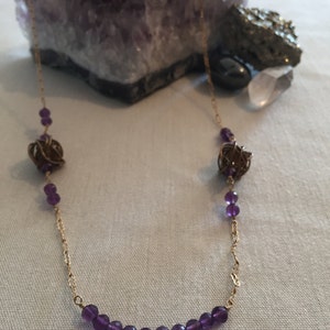 Gold and Purple Amethyst Necklace