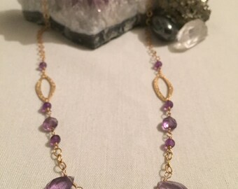 Teardrop Faceted Amethyst Strand