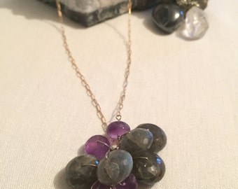 Labradorite and Amethyst &quot;Bunches of Grapes&quot;