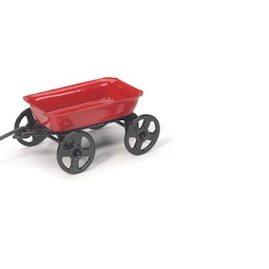 Miniature Red Wagon for Fairy Garden