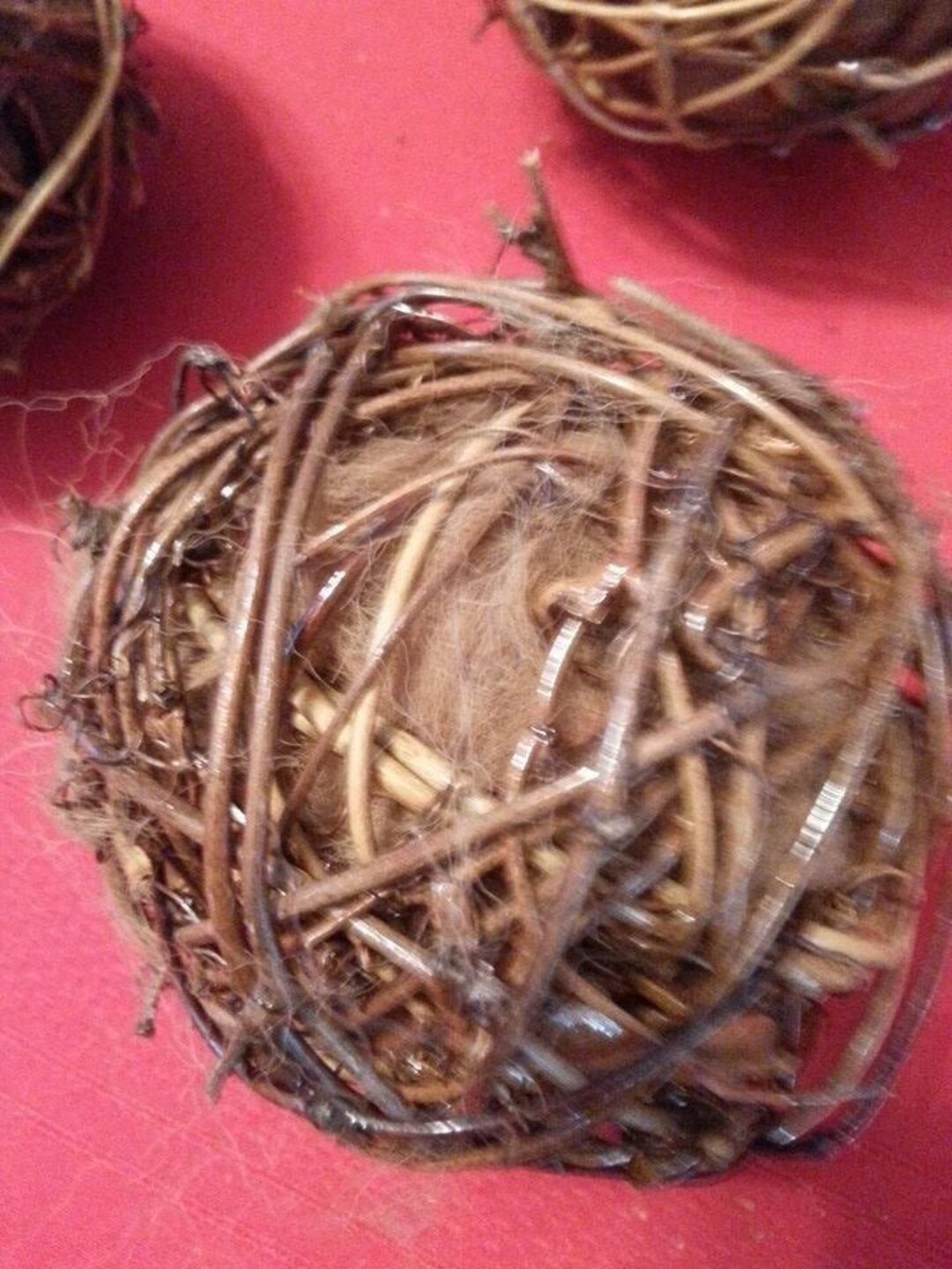 3 Bird Nesting Balls 4 In. With Alpaca Fiber. Luxury Nest Building