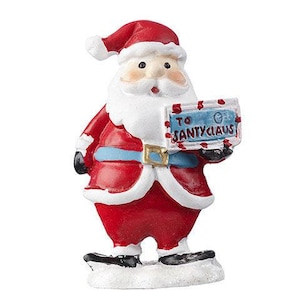 Miniature Mini Santa with letter