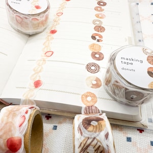 Japanese Die-Cut Washi Tape | Cream or Donuts | 18mm | Mind Wave