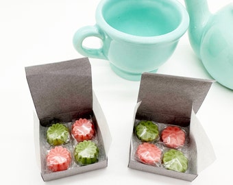 Miniature Mooncake Set in a Box | 2 Style - Medium Size | dollhouse food | miniature clay food