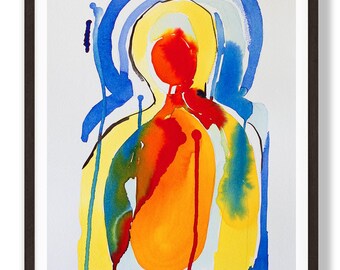 Abstract Man Ink Painting: Modern Wall Art (Digital Download)