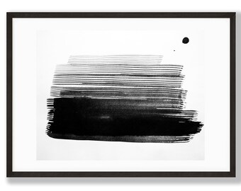 Abstract Ink Drawing Print: Minimalist Wall Art (Digital Download)