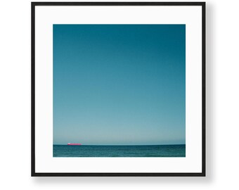 Vintage Red Ship Photography Print: Nautical Wall Art (Digital Download)