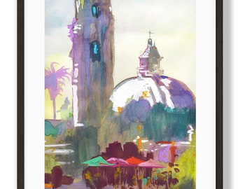 Balboa Park San Diego Watercolor Art Print (Digital Download)