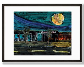Tom's Diner Painting: City Night Art Print (Digital Download)