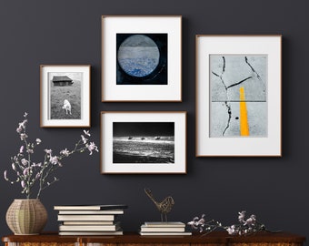 Abstract Photo Wall Art Prints: Moon, Dog, Surfer (Digital Download)