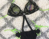 One Piece Graffiti and Black with Net Overlay