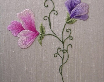 Sweet Peas Embroidery Kit PDF download instructions