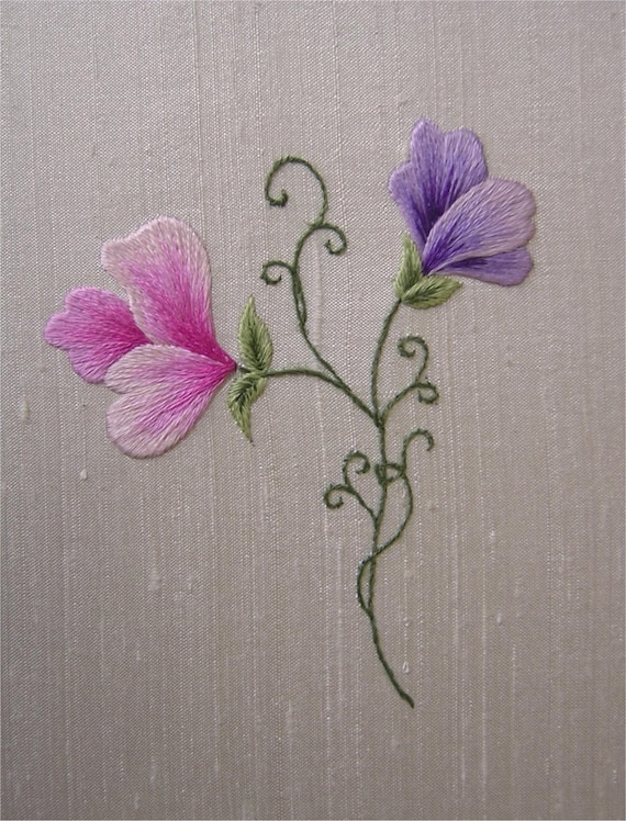 Sweet Peas Embroidery Kit PDF download instructions