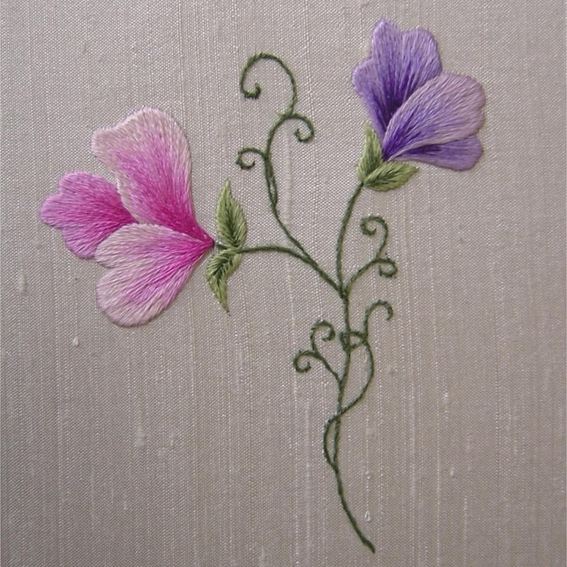 Sweet pea embroidery design etsy uk