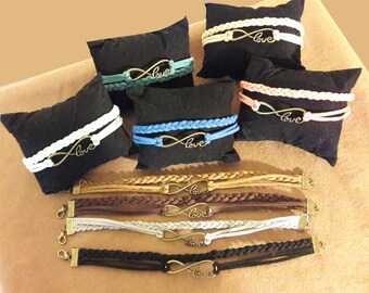 Infinity Love Suede Bracelet, Unisex Bracelet