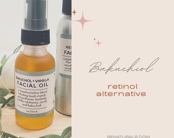 Aceite facial de vainilla Bakuchiol: suero antienvejecimiento orgánico