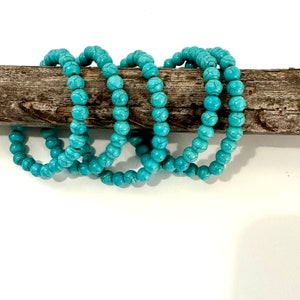 Runde Türkis Howlite 8 MM Stapelbare Stretch Armbänder Echte Edelsteine Geschenke Unter 10