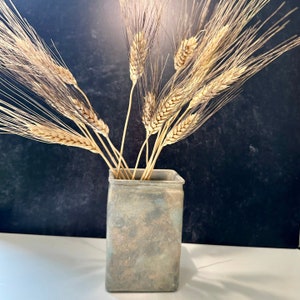 Rustic Upcycled Rectangular Vase: Hand Aged Home Decor