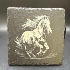 Etched Horses Slate Coasters