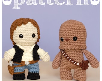Crochet pattern - Han Solo and Chewbacca Pattern Pack – Friendship & Adventure Duo - Star Wars tribute