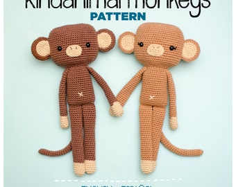 Kindanimals MONKEY (Crochet digital pattern in English - Español - Português - Italiano)