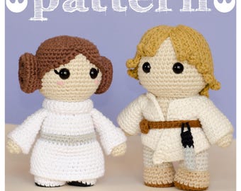 Crochet pattern - Princess Leia and Luke Skywalker Pattern Pack – Star Wars Siblings Tribute