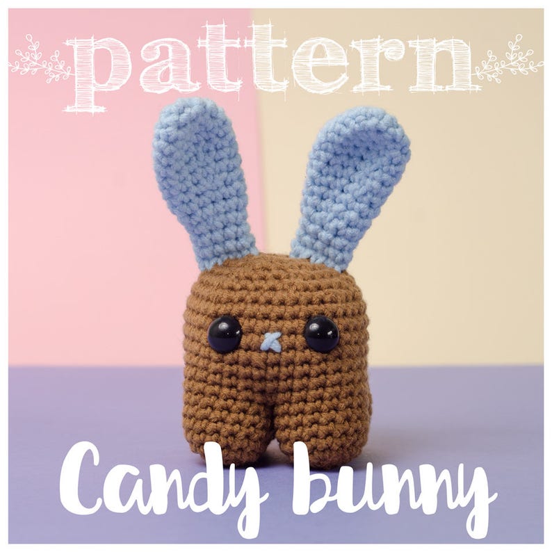 PATTERN Candy Bunny Amigurumi bunny crochet rabbit pattern in English and Spanish image 1