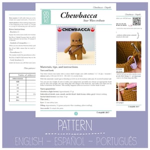 Chewbacca Crochet Pattern: Star Wars Amigurumi (English, Español, Português) (PDF Pattern) image 2