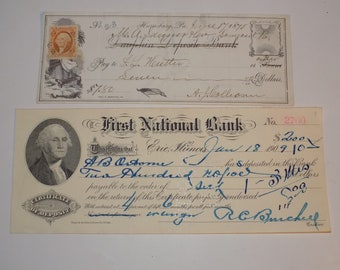1943 FARMERS /& MERCHANTS EXCHANGE ERIE ILLINOIS ANTIQUE CHECK