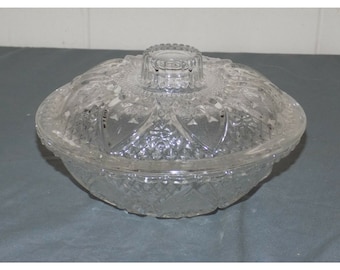 Vintage Glass Candy Dish with Lid