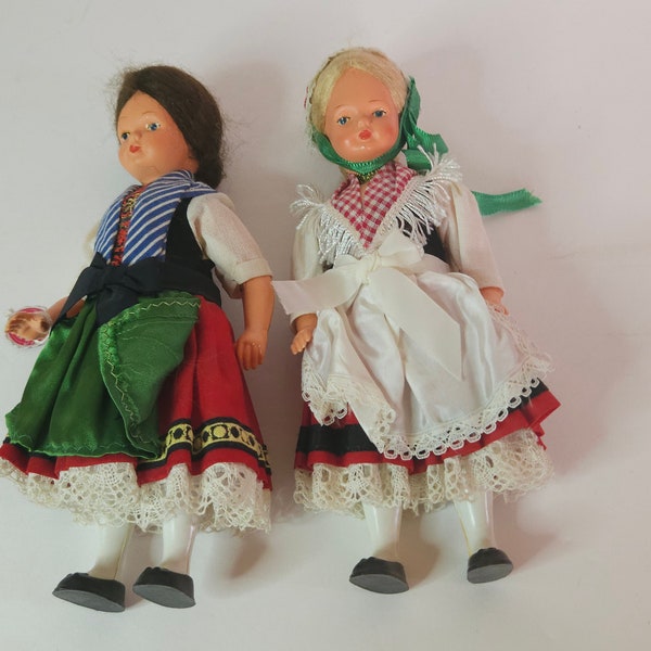 Vintage Moll's Trachten-Puppen Celluloid Dolls