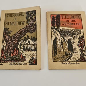 Vintage American Bible Society Booklet Set Gospel of St Matthew Acts of Apostles
