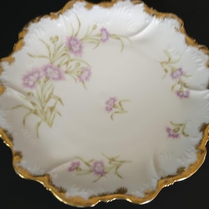 Vintage P&B Limoges France Plate Flowers Gold