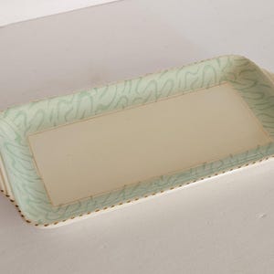 Vintage Burleigh Ware Balmoral Sandwich Tray Burgess Leigh Green Gold