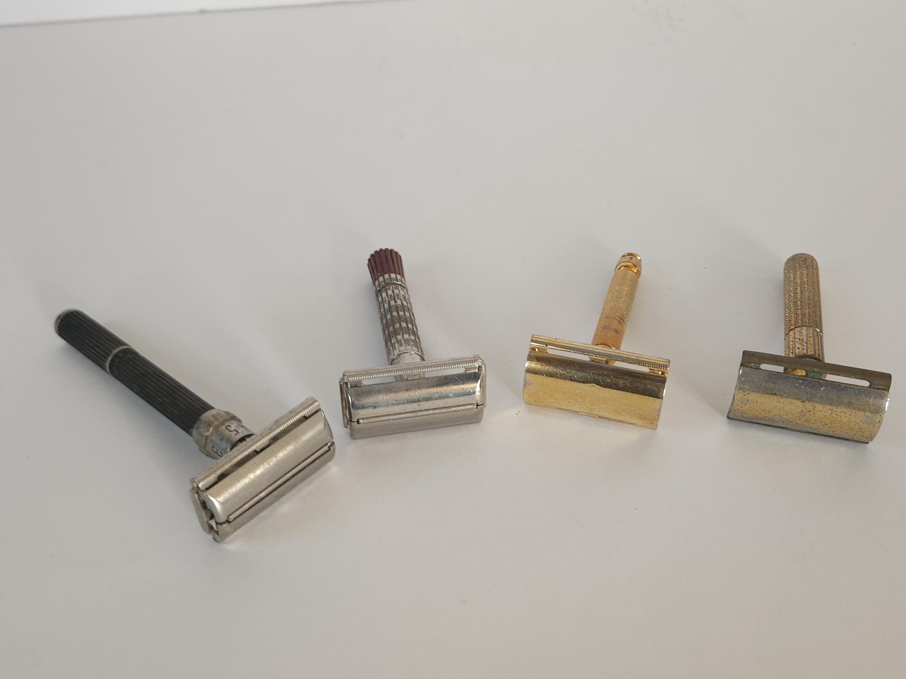 Gillete Razor Red Vintage Gillete Safety Razor Collection Gold Tone Red End Black Beauty ...