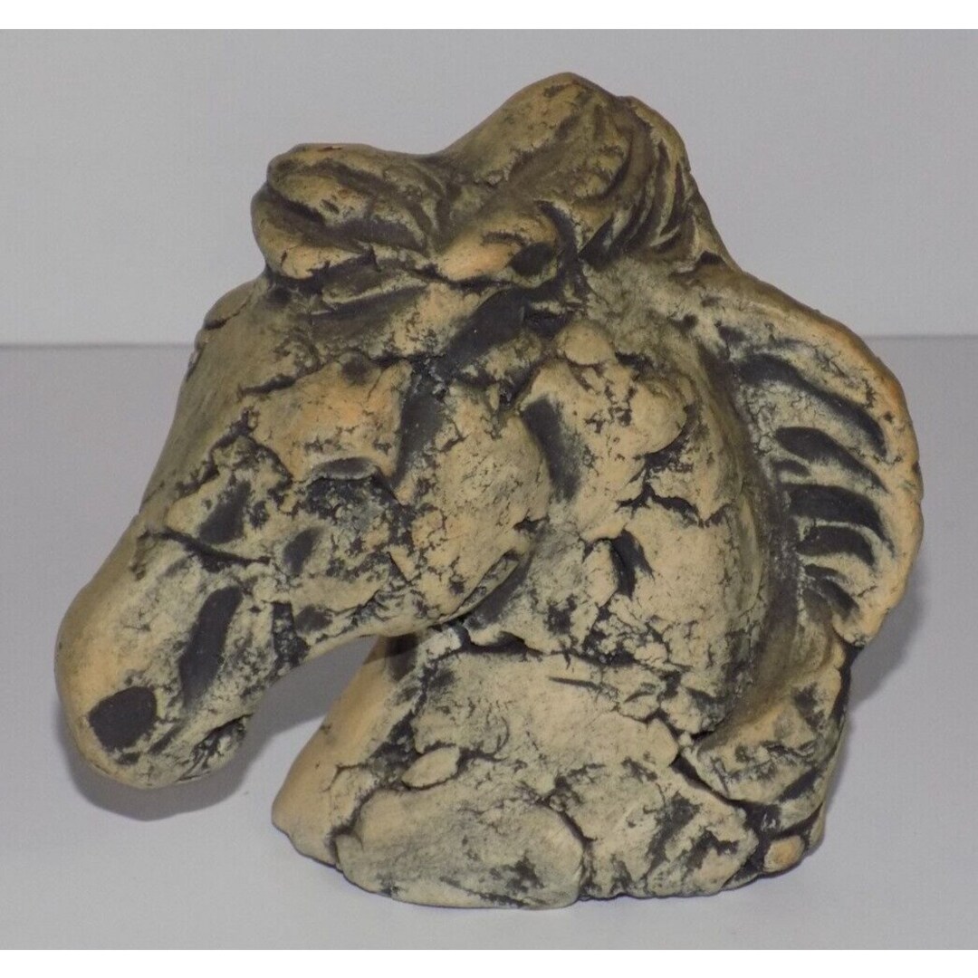 Horse Head Clay Sculpture Stan Langtwait Artist Signed Country Etsy