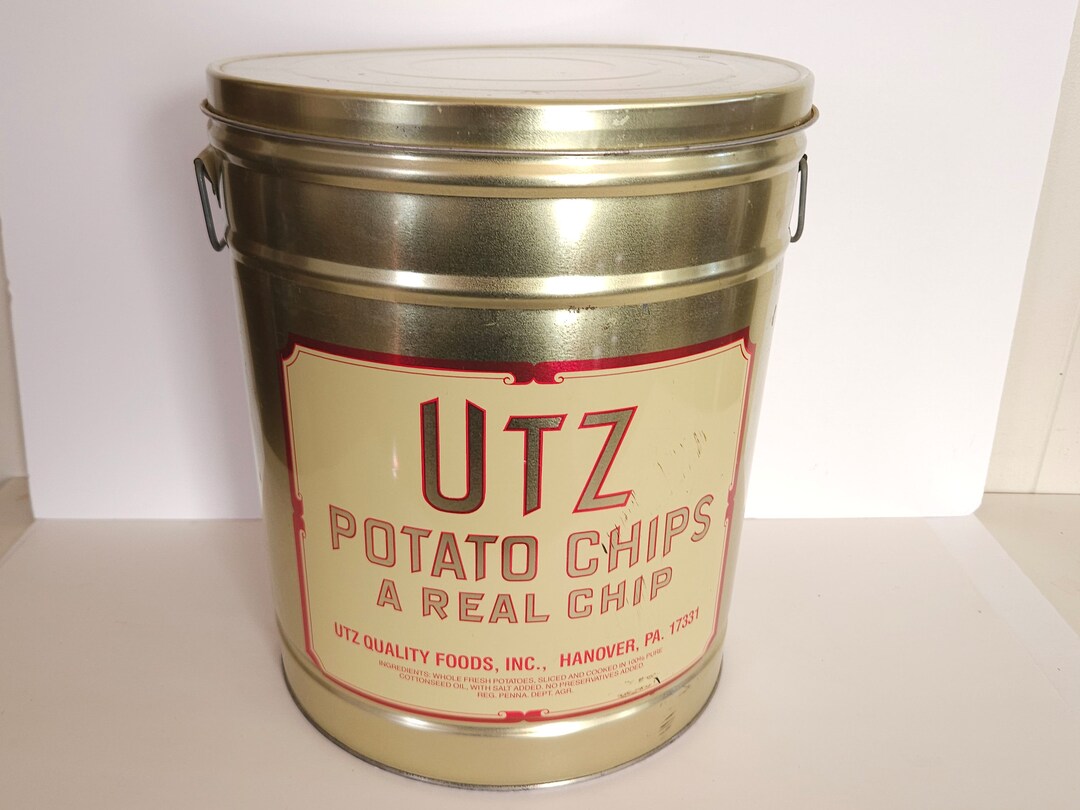 Vintage Utz Potato Chip Can 3.5lb Tin Hanover PA Etsy