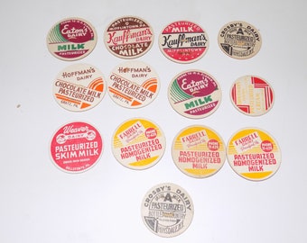 Vintage PA Dairy Milk Bottle Cap Collection Hoffman Crosby Kauffman Farrell