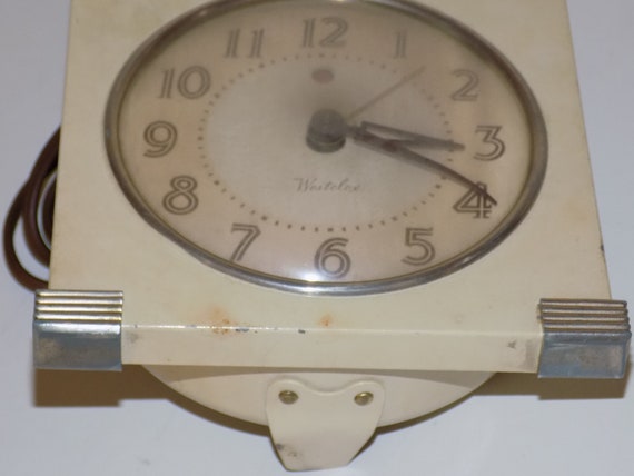 Vintage Westclox White Square Metal Alarm Clock Parts Repair Canada Square Metal Alarm Clock Parts Repair, How To Fix A Westclox Alarm Clock