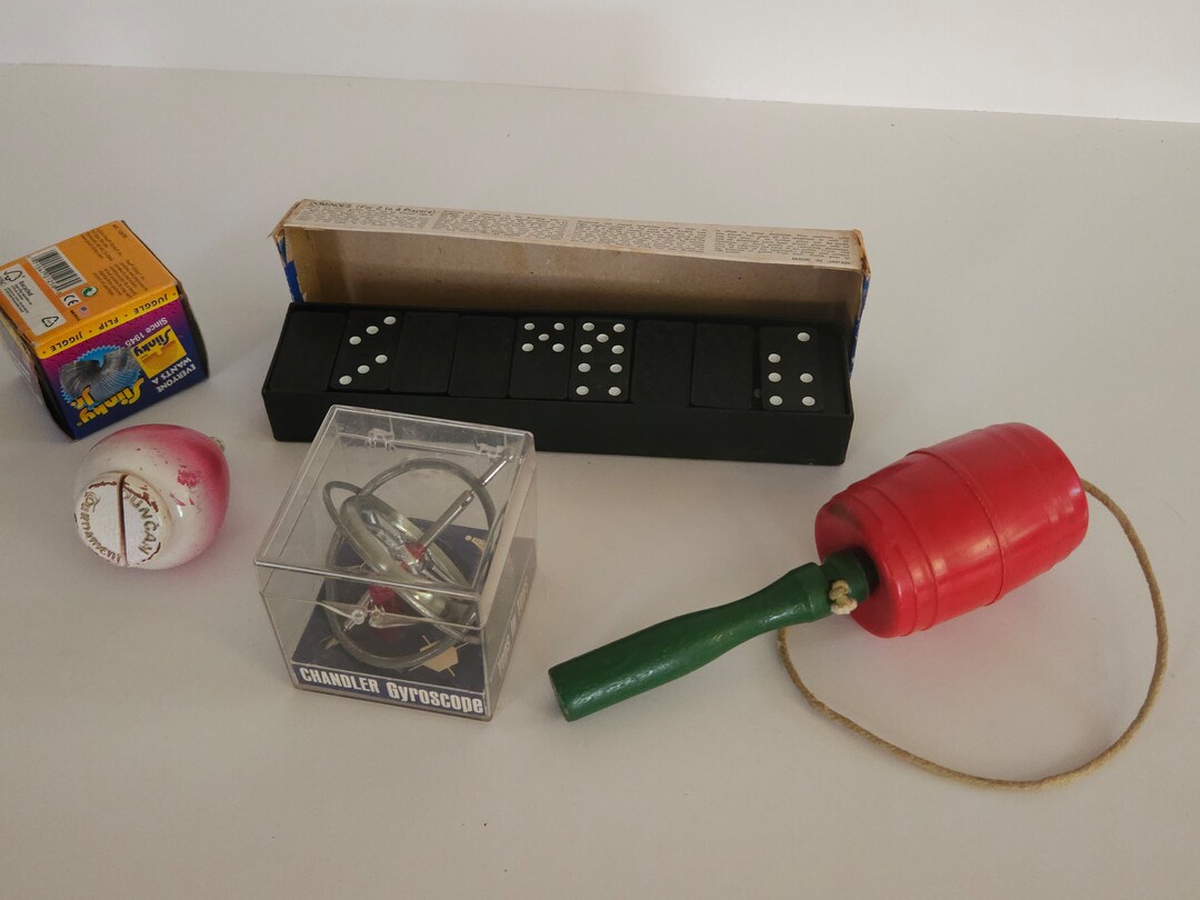 Vintage Toy Lot Dominoes Slinky Bob-a-loop Gyroscope - Etsy