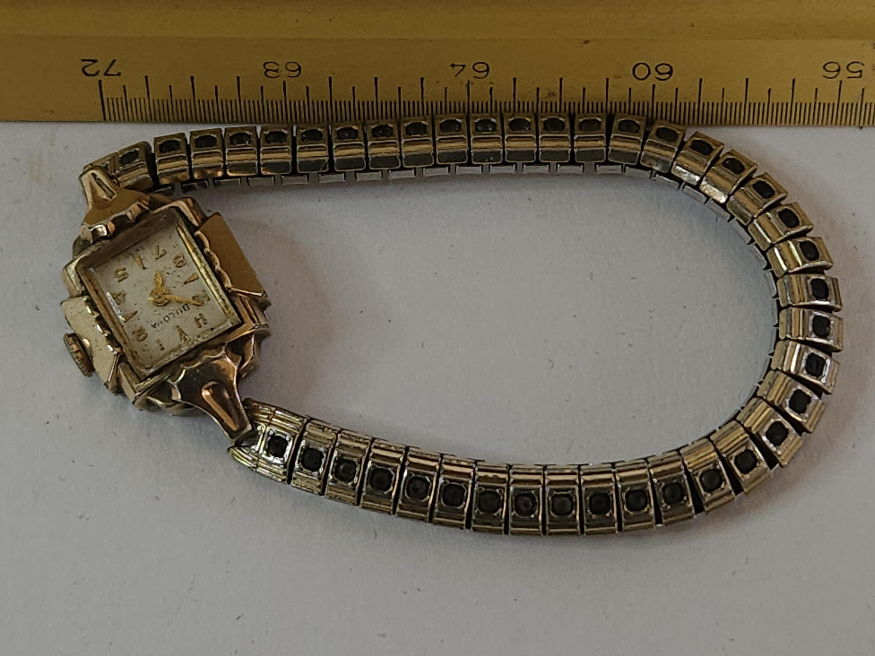 Vintage Bulova Watch 15mm 10K RGP Square Dial  Bracelet Watch Vintage 1962 Bulova Sunburst Square Men main image 4