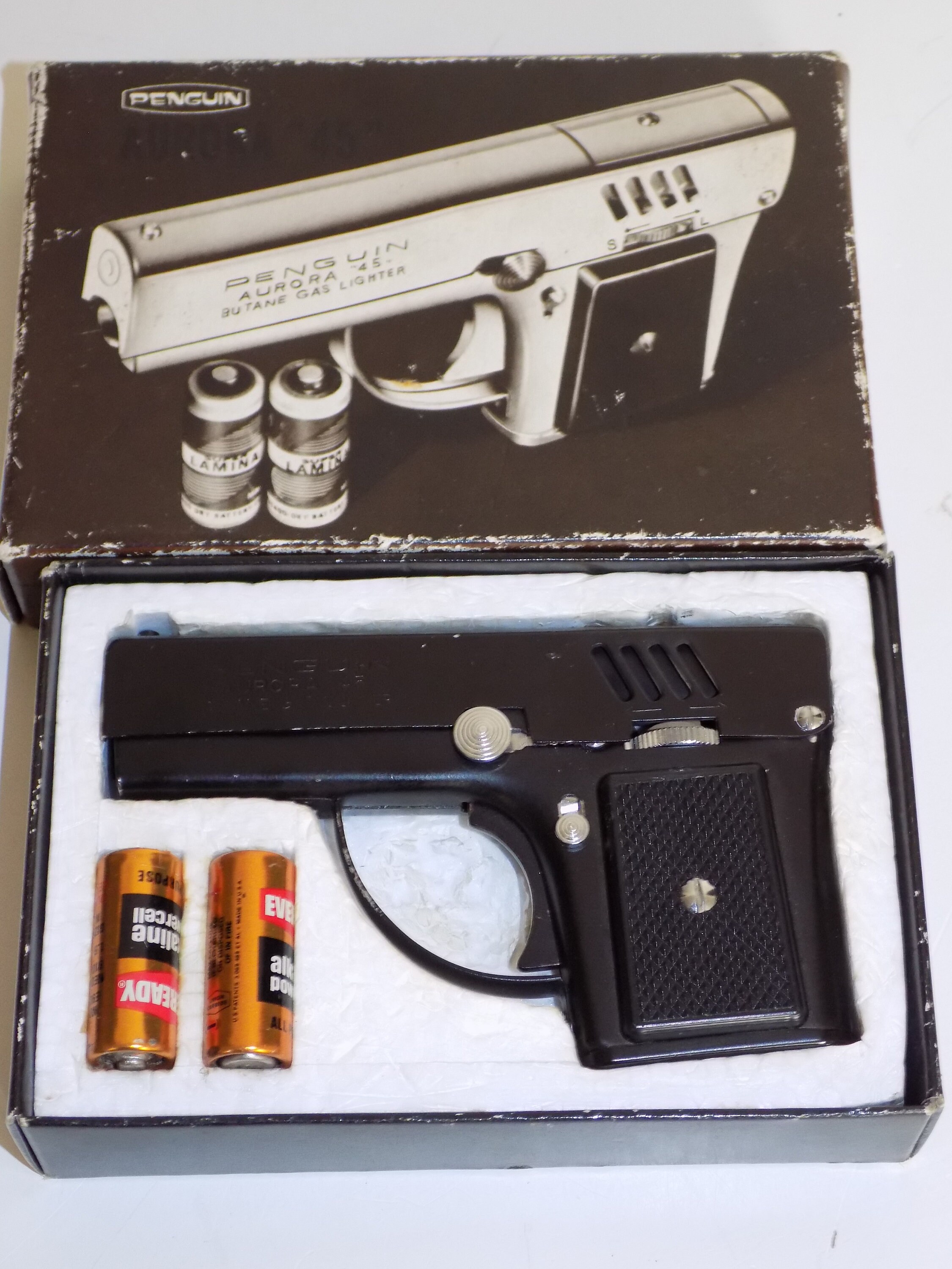 Vintage Penguin Aurora 45 Butane Gas Lighter Etsy