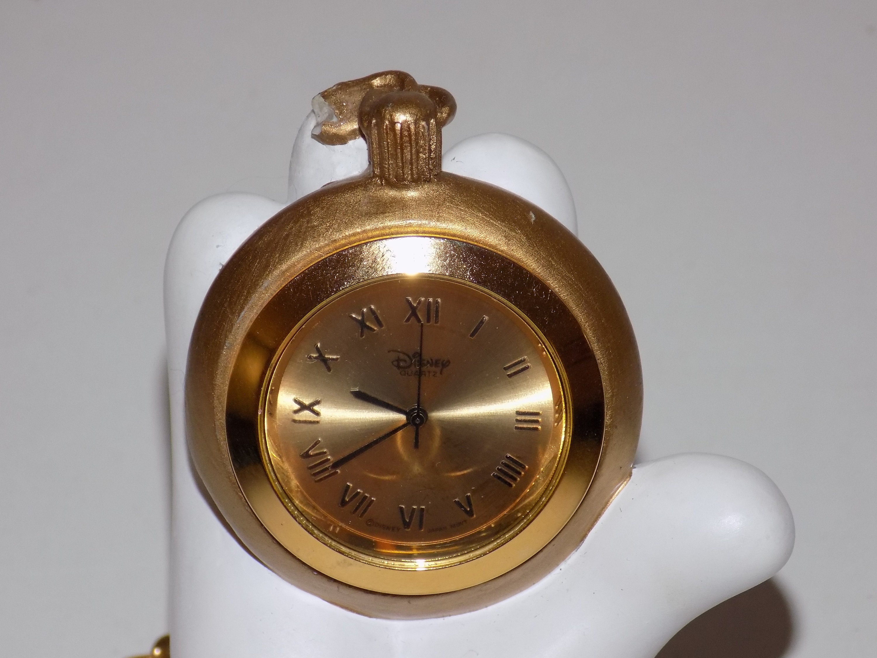 Disney Desk Clock Pocket Watch Mickey Mouse Hand Etsy