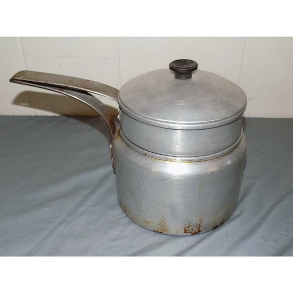 Vintage Buckeye Aluminum Double Boiler Cookware Pot 