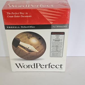 Novell Word Perfect 6.1 Windows Sealed HD Diskettes Word Processor